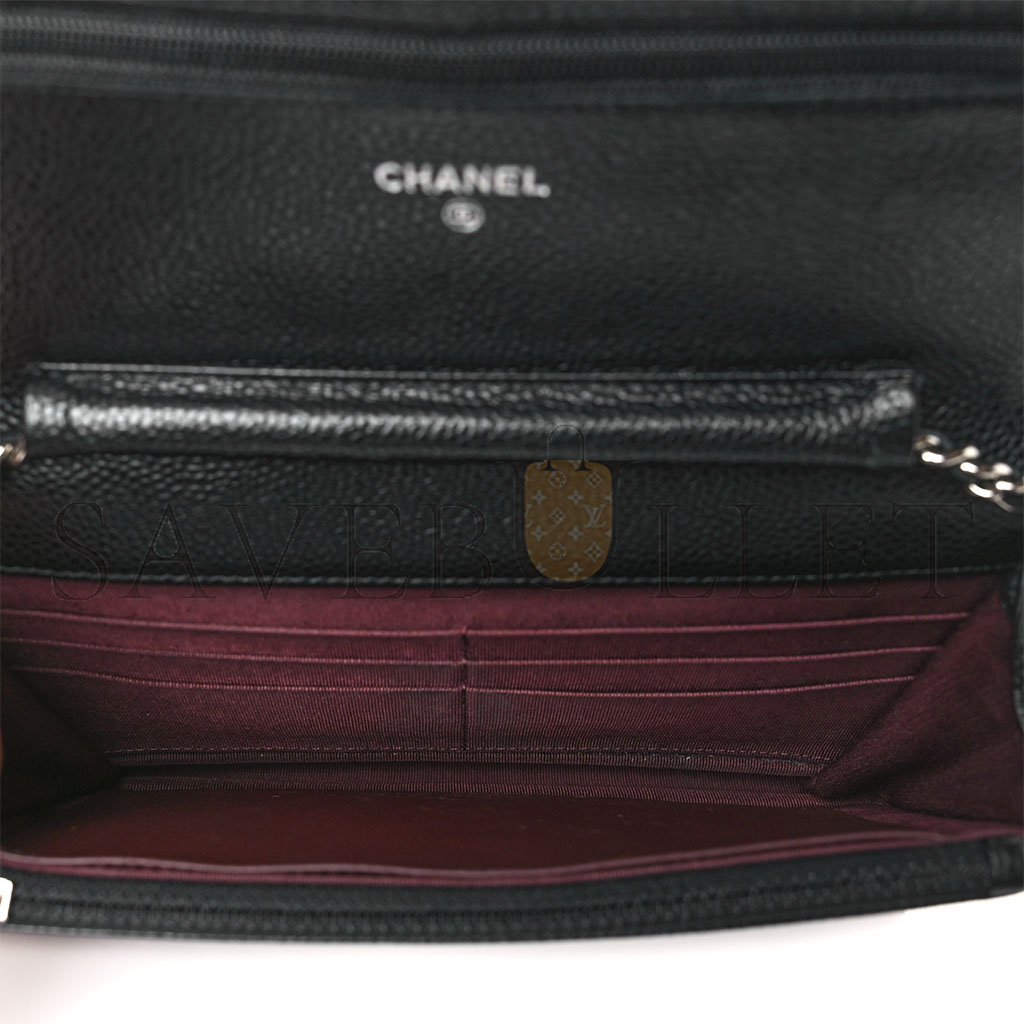 Ch*el classic wallet on chain silver hardware ap0250 y01480 c3906 （19.2*12.3*3.5cm）